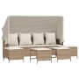 Garden sofa set with 5-piece synthetic rattan beige cushions by vidaXL, Garden sets - Ref: Foro24-3261567, Price: 396,73 €, D...