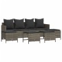 Set Gartensofas mit Kissen 5 Stück synthetisches Rattangrau von vidaXL, Gartensets - Ref: Foro24-3261559, Preis: 357,99 €, Ra...