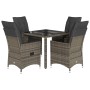 Set comedor de jardín 5 piezas con cojines ratán sintético gris de vidaXL, Conjuntos de jardín - Ref: Foro24-3276736, Precio:...