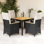 Set de muebles jardín 5 pzas con cojines ratán sintético negro de vidaXL, Conjuntos de jardín - Ref: Foro24-3276832, Precio: ...