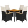 Set de muebles jardín 5 pzas con cojines ratán sintético negro de vidaXL, Conjuntos de jardín - Ref: Foro24-3276832, Precio: ...