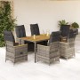 Garden dining set 7 pieces and gray synthetic rattan cushions by vidaXL, Garden sets - Ref: Foro24-3276847, Price: 820,73 €, ...