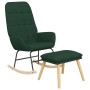 Sillón mecedora con taburete tela verde oscuro de vidaXL, Mecedoras - Ref: Foro24-3097709, Precio: 155,44 €, Descuento: %