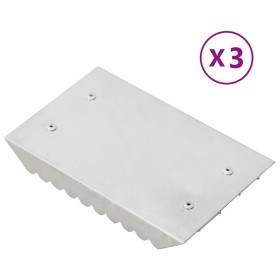 Schaberpad 3 Einheiten aus silbernem Aluminium von vidaXL, Kämme, Bürsten und Handschuhe zur Pferdepflege - Ref: Foro24-17248...