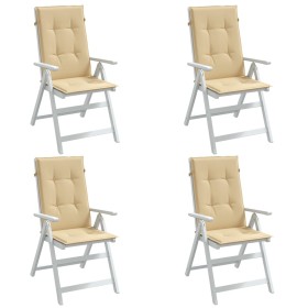 Kissen für Hochlehner, 4 Stück, Beige-Melange-Stoff, 120 x 50 x 4 cm von vidaXL, Kissen für Stühle und Sofas - Ref: Foro24-40...