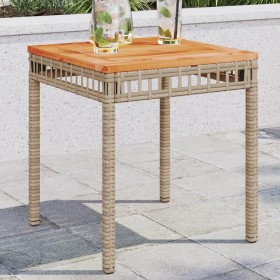 Garden table PE rattan acacia wood beige mix 38x38x42 cm by vidaXL, Garden tables - Ref: Foro24-365865, Price: 38,99 €, Disco...