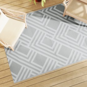 Alfombra de exterior PP gris 140x200 cm de vidaXL, Protectores para exterior - Ref: Foro24-368566, Precio: 30,01 €, Descuento: %