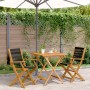 3-teiliges Bistro-Set aus schwarzem Polypropylen und Massivholz von vidaXL, Gartensets - Ref: Foro24-3281877, Preis: 215,23 €...