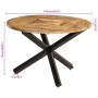 Mesa de comedor madera maciza de mango sin tratar Ø110x75 cm de vidaXL, Mesas de cocina y de comedor - Ref: Foro24-358882, Pr...