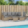 Garden sofa set with cushions 5 pieces beige synthetic rattan by vidaXL, Garden sets - Ref: Foro24-3261548, Price: 415,90 €, ...