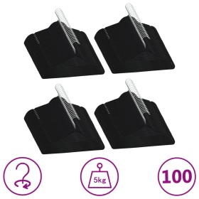 Set of 100 non-slip black velvet clothes hangers by vidaXL, Hangers - Ref: Foro24-289922, Price: 61,99 €, Discount: %