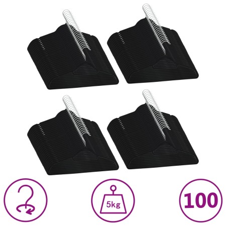 Juego de perchas ropa 100 uds antideslizantes terciopelo negro de vidaXL, Perchas - Ref: Foro24-289922, Precio: 65,73 €, Desc...