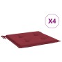 Cojines silla de jardín 4 uds tela Oxford rojo tinto 40x40x3 cm de vidaXL, Cojines para sillas y sofás - Ref: Foro24-314021, ...