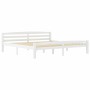 Solid pine wood bed frame, white, 200x200 cm by vidaXL, Beds and slatted bases - Ref: Foro24-322074, Price: 112,99 €, Discoun...