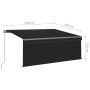 Manual retractable awning with blind and anthracite LED 3.5x2.5 m by vidaXL, Awnings - Ref: Foro24-3069404, Price: 463,51 €, ...