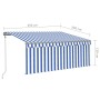 Automatic retractable awning with blue and white blind 3.5x2.5 m by vidaXL, Awnings - Ref: Foro24-3069406, Price: 446,14 €, D...