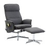 Sillón reclinable de masaje con reposapiés tela gris y negro de vidaXL, Sillones de masaje eléctricos - Ref: Foro24-289853, P...