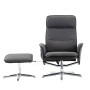 Sillón reclinable de masaje con reposapiés tela gris y negro de vidaXL, Sillones de masaje eléctricos - Ref: Foro24-289853, P...