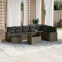 9-teiliges Gartenmöbel-Set und graue synthetische Rattankissen von vidaXL, Gartensets - Ref: Foro24-3274870, Preis: 645,31 €,...