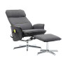 Sillón reclinable de masaje con reposapiés tela gris y negro de vidaXL, Sillones de masaje eléctricos - Ref: Foro24-289853, P...