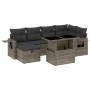 7-teiliges Gartensofa-Set mit grauen synthetischen Rattankissen von vidaXL, Gartensets - Ref: Foro24-3274980, Preis: 509,06 €...