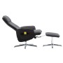 Sillón reclinable de masaje con reposapiés tela gris y negro de vidaXL, Sillones de masaje eléctricos - Ref: Foro24-289853, P...