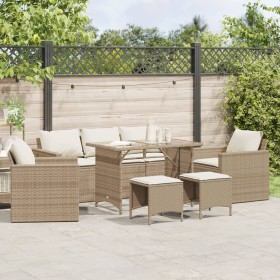 Garden sofa set with cushions 6 pieces beige synthetic rattan by vidaXL, Garden sets - Ref: Foro24-3213552, Price: 525,55 €, ...