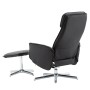 Sillón reclinable de masaje con reposapiés tela gris y negro de vidaXL, Sillones de masaje eléctricos - Ref: Foro24-289853, P...