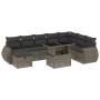 Set de muebles de jardín 9 pzas y cojines ratán sintético gris de vidaXL, Conjuntos de jardín - Ref: Foro24-3275190, Precio: ...