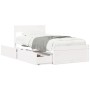 Bed frame with drawers solid white pine wood 100x200cm by vidaXL, Beds and slatted bases - Ref: Foro24-846790, Price: 225,99 ...