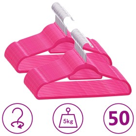 Set mit 50 rutschfesten Kleiderbügeln aus rosa Samt von vidaXL, Kleiderbügel - Ref: Foro24-289924, Preis: 32,99 €, Rabatt: %