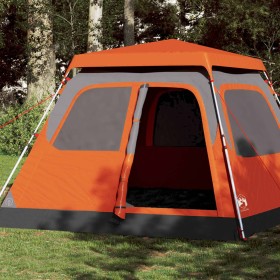 Igloo tent 6 people quick opening grey/orange by vidaXL, tents - Ref: Foro24-4004235, Price: 221,28 €, Discount: %