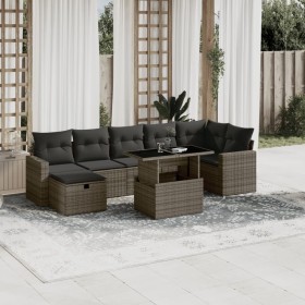 Gartensofa- und Kissenset 8-teilig aus grauem synthetischem Rattan von vidaXL, Gartensets - Ref: Foro24-3274830, Preis: 586,2...