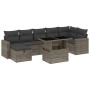 Gartensofa- und Kissenset 8-teilig aus grauem synthetischem Rattan von vidaXL, Gartensets - Ref: Foro24-3274830, Preis: 588,7...