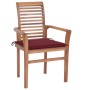 Dining chairs 6 pcs solid teak wood and red cushions by vidaXL, Garden chairs - Ref: Foro24-3072955, Price: 587,44 €, Discoun...