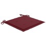 Sillas de comedor 6 uds madera maciza teca y cojines rojo tinto de vidaXL, Sillas de jardín - Ref: Foro24-3072955, Precio: 57...