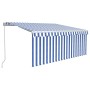 Toldo retráctil manual con persiana azul y blanco 3,5x2,5 m de vidaXL, Toldos - Ref: Foro24-3069276, Precio: 449,12 €, Descue...