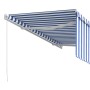 Toldo retráctil manual con persiana azul y blanco 3,5x2,5 m de vidaXL, Toldos - Ref: Foro24-3069276, Precio: 449,12 €, Descue...