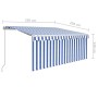 Toldo retráctil manual con persiana azul y blanco 3,5x2,5 m de vidaXL, Toldos - Ref: Foro24-3069276, Precio: 449,12 €, Descue...