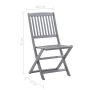 8 pcs folding garden chairs and solid acacia wood cushions by vidaXL, Garden chairs - Ref: Foro24-3078298, Price: 405,12 €, D...