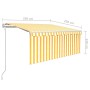 Toldo retráctil automático con persiana LED amarillo 3,5x2,5 m de vidaXL, Toldos - Ref: Foro24-3069288, Precio: 379,54 €, Des...