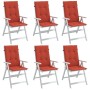 Cojines silla respaldo alto 6 uds tela rojo melange 120x50x4 cm de vidaXL, Cojines para sillas y sofás - Ref: Foro24-4002432,...