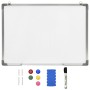 Magnetisches, trocken abwischbares Whiteboard aus weißem Stahl, 90 x 60 cm von vidaXL, Whiteboards - Ref: Foro24-146633, Prei...