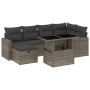 7-teiliges Gartensofa-Set mit grauen synthetischen Rattankissen von vidaXL, Gartensets - Ref: Foro24-3274820, Preis: 518,27 €...