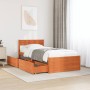 Bed frame with drawers solid brown pine wood 90x200 cm by vidaXL, Beds and slatted bases - Ref: Foro24-846794, Price: 171,54 ...