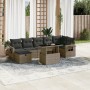 Gartensofa- und Kissenset 8-teilig aus grauem synthetischem Rattan von vidaXL, Gartensets - Ref: Foro24-3274990, Preis: 596,0...