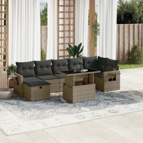 Gartensofa- und Kissenset 8-teilig aus grauem synthetischem Rattan von vidaXL, Gartensets - Ref: Foro24-3274990, Preis: 577,0...