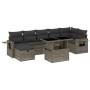 Gartensofa- und Kissenset 8-teilig aus grauem synthetischem Rattan von vidaXL, Gartensets - Ref: Foro24-3274990, Preis: 596,0...