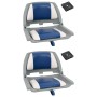 Set of 4 folding boat seats with white and blue cushion by vidaXL, Sailboats - Ref: Foro24-272241, Price: 160,86 €, Discount: %