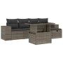 Set de muebles de jardín 6 pzas y cojines ratán sintético gris de vidaXL, Conjuntos de jardín - Ref: Foro24-3275290, Precio: ...